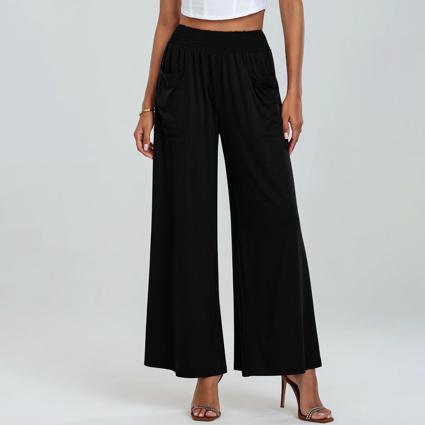 High Waist Wide Leg Sports Pants for Women