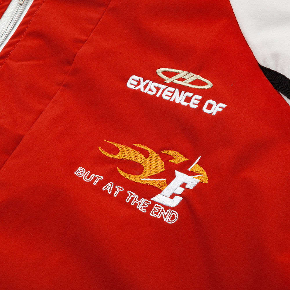 Men's Motorcycle Racing Jacket – Contrast Stitching & Bold Design