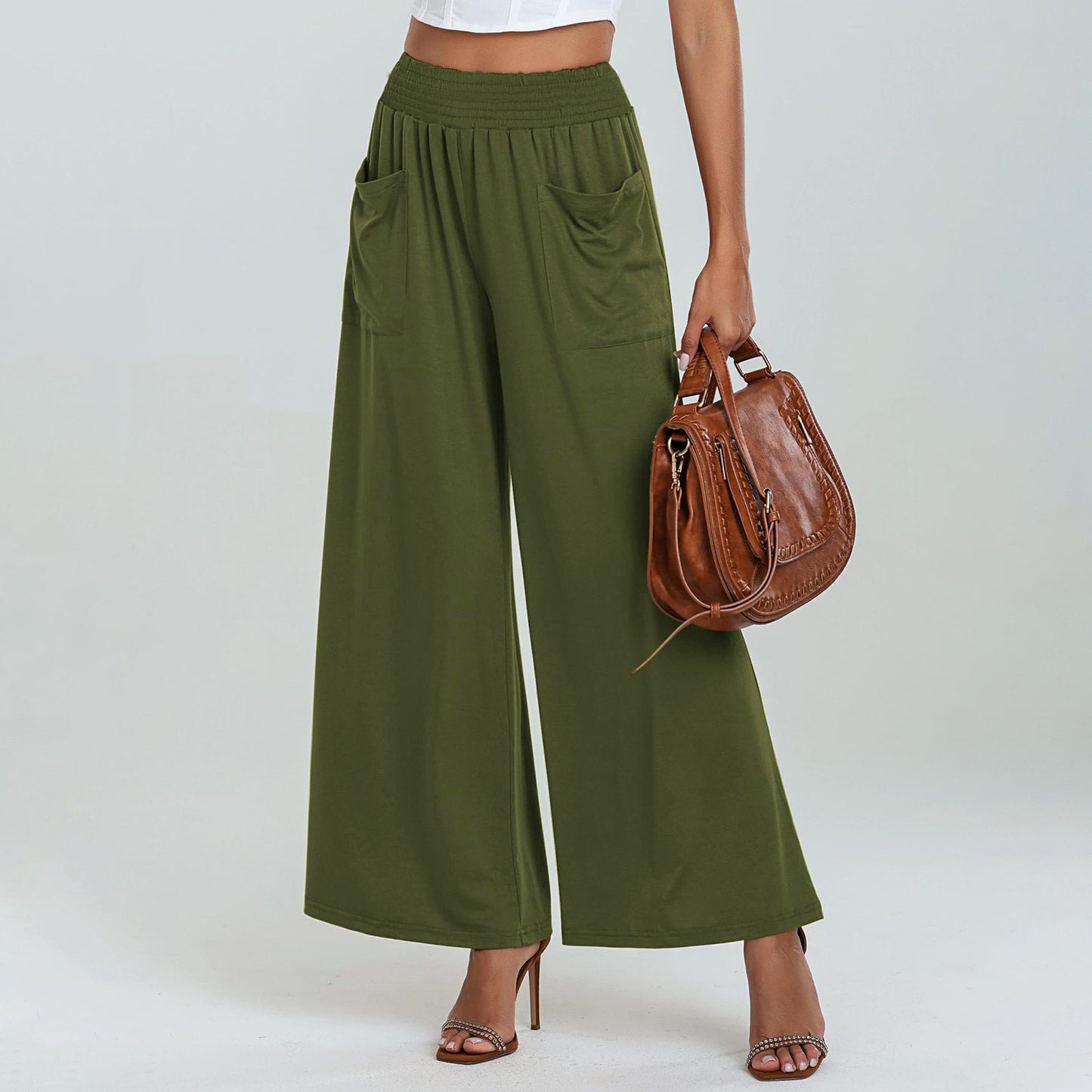 High Waist Wide Leg Sports Pants for Women