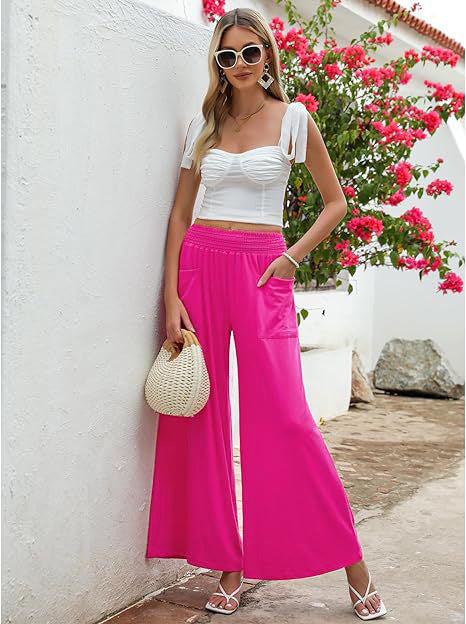 High Waist Wide Leg Sports Pants for Women