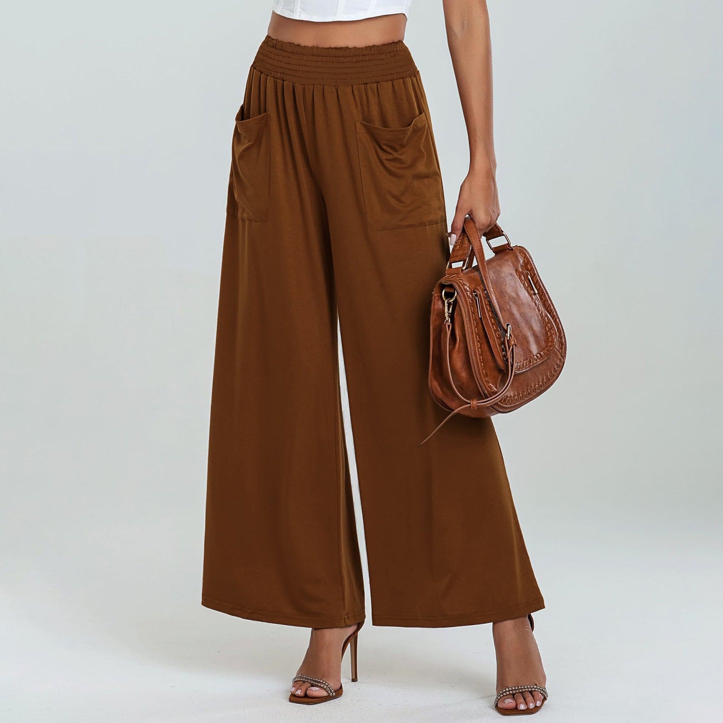 High Waist Wide Leg Sports Pants for Women