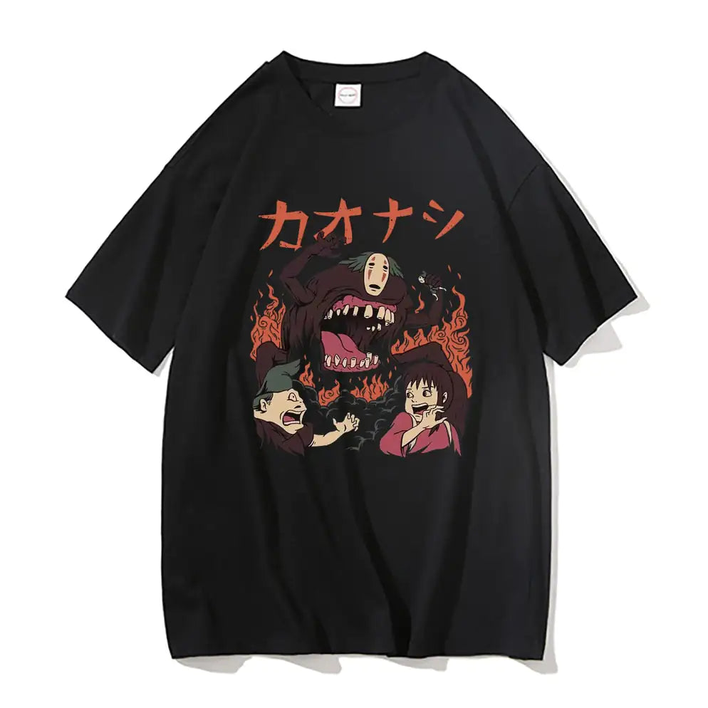 No Face Man Graphic Oversized T Shirts