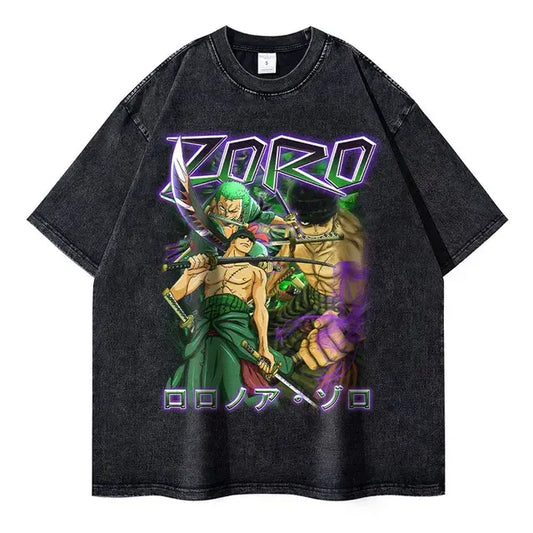 One Piece Vintage Washed Oversized Anime Tee